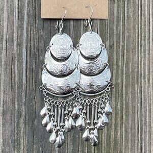 3/$15 🌞 Handmade Peruvian Bohemian Silver Chandelier Earrings